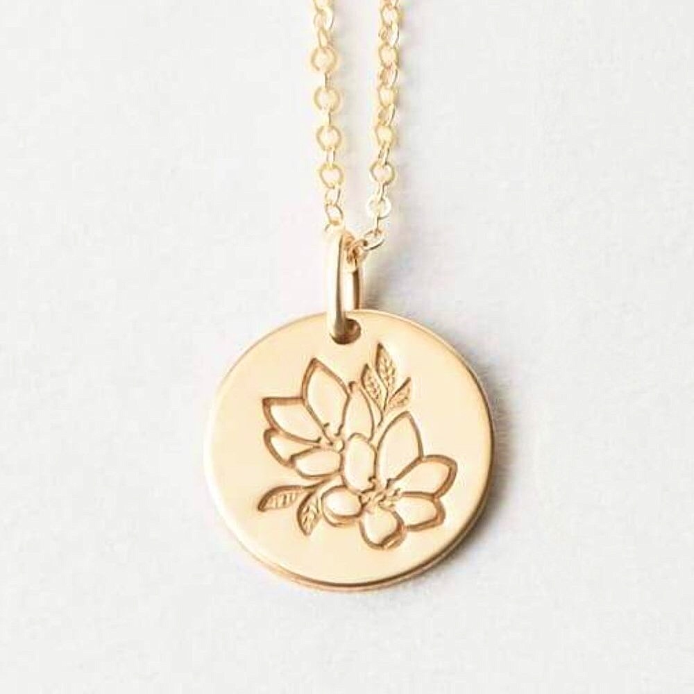Gardenia Flower Plant Pendant Boho Indie Necklace